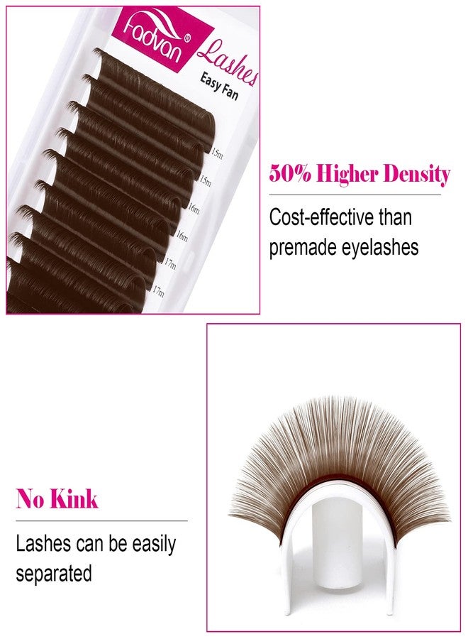 FADVAN Volume Lash Extensions Brown Easy Fan Volume Lashes .07 Rapid Blooming 15-20mm Mixed Tray Eyelash Extensions C D Curl Flowering Lash Extensions by FADVAN (Brown 0.07-C, 15-20mm) - Image 4